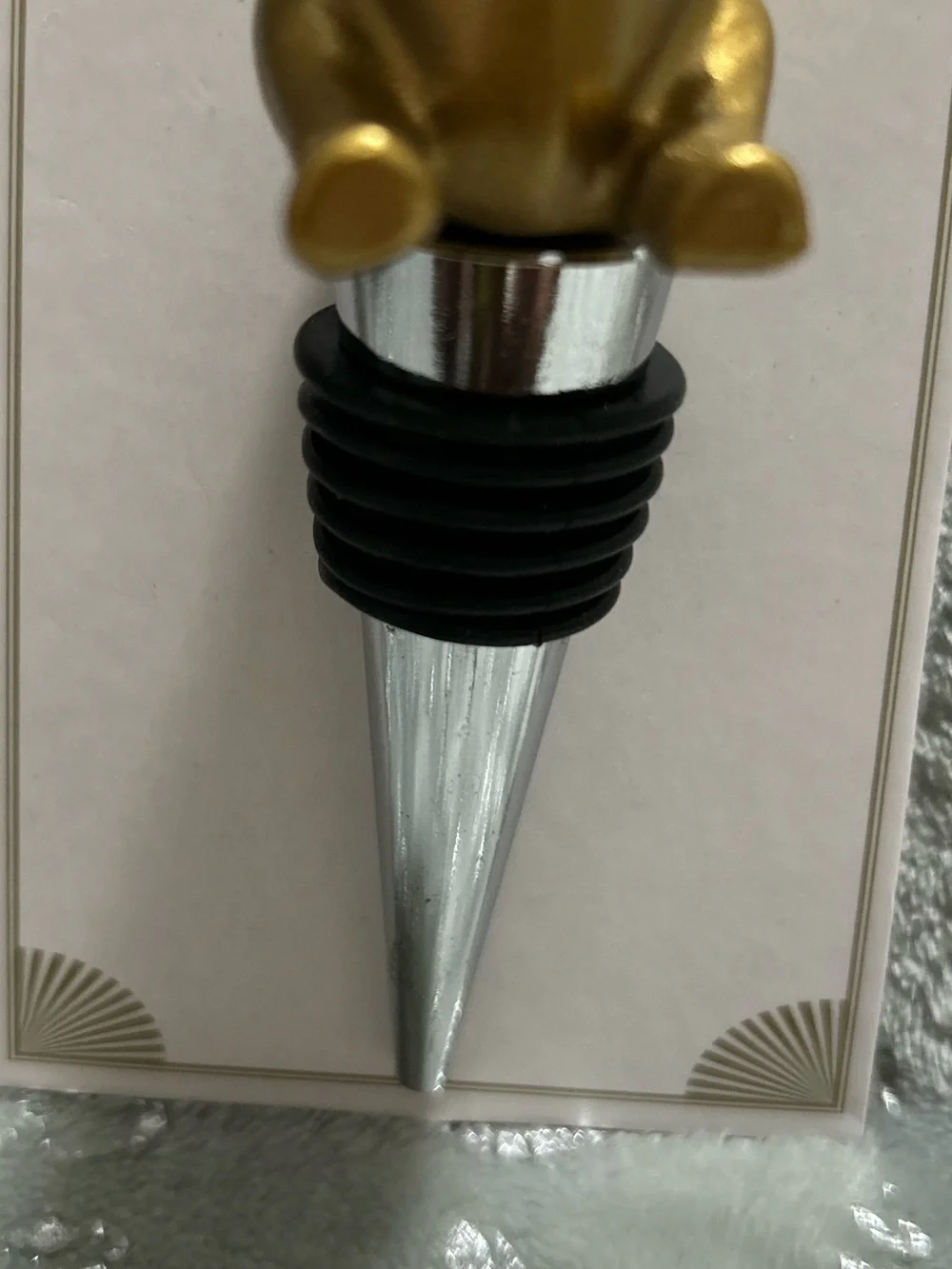 NWT Wild Eye Designs, Elephant Wine Stopper - Gold Accent